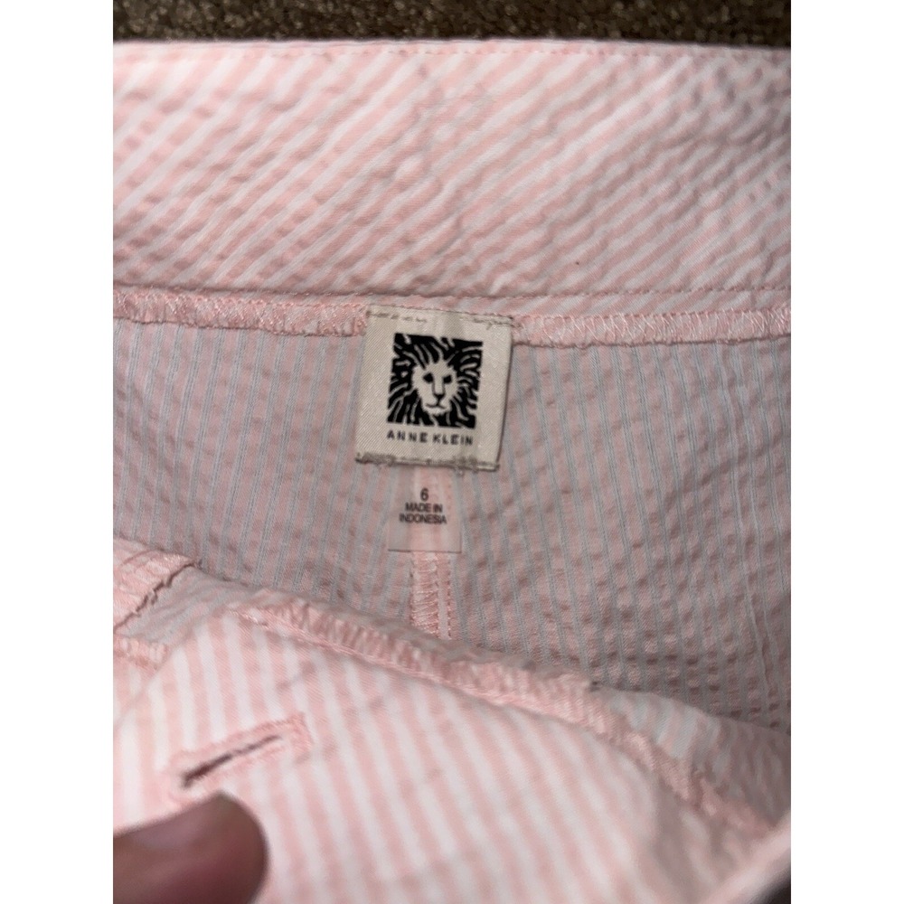 Anne Klein Women's  Capri Pants Size 6 - Seersucker Striped Cropped Leg‎ Detail - Picture 5 of 11